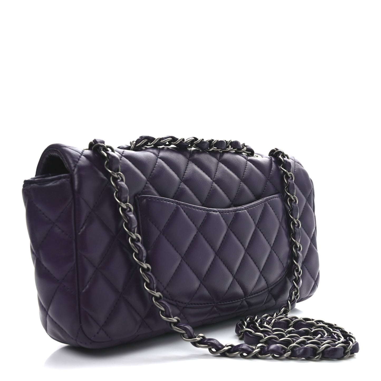 Lambskin East West Flap Purple