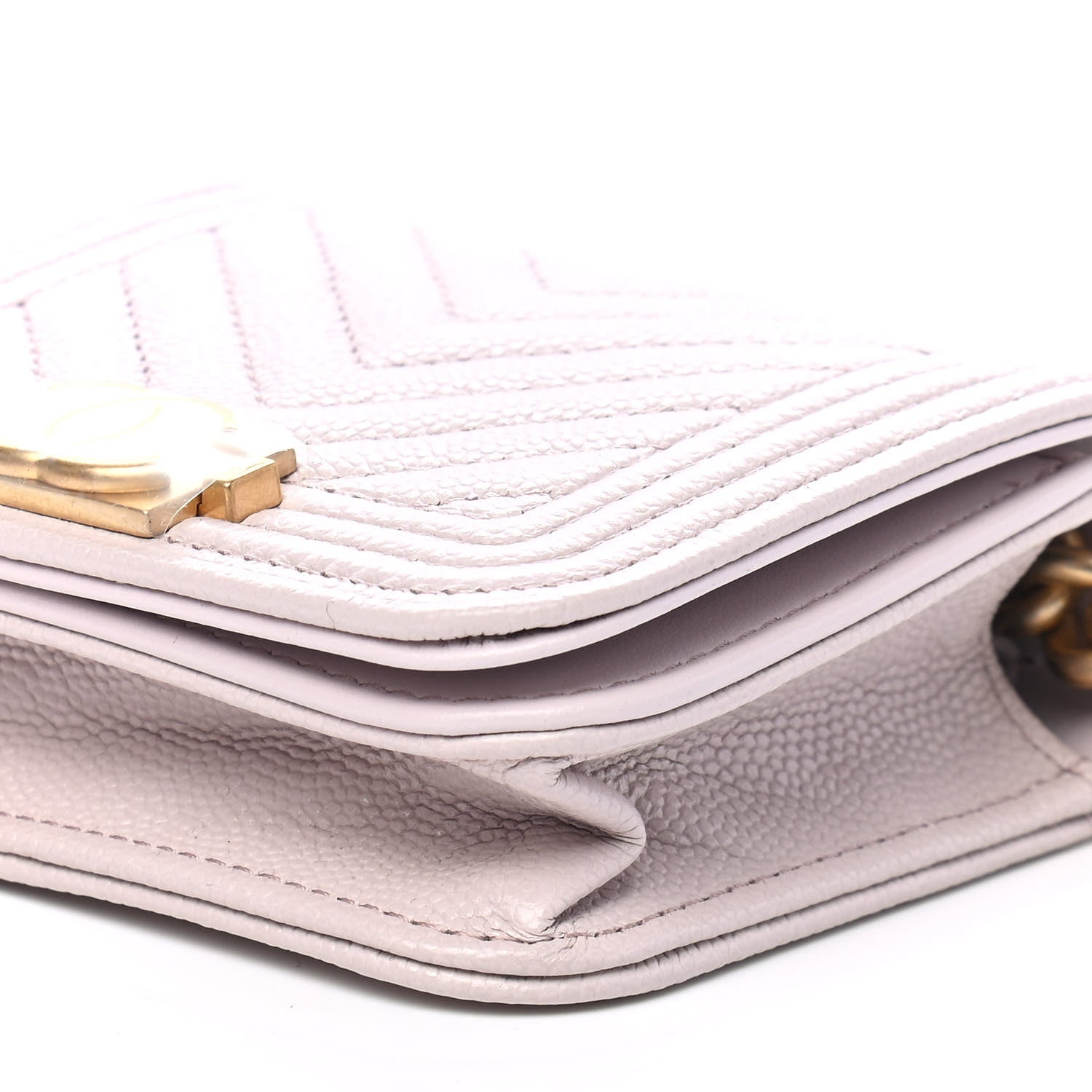 Chanel Caviar Chevron Boy Flap Waist Belt Bag Light Purple 9 of 9