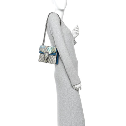 Gucci GG Supreme Monogram Blooms Mini Dionysus Shoulder Bag Beige Navy Vintage Blue 2 of 13