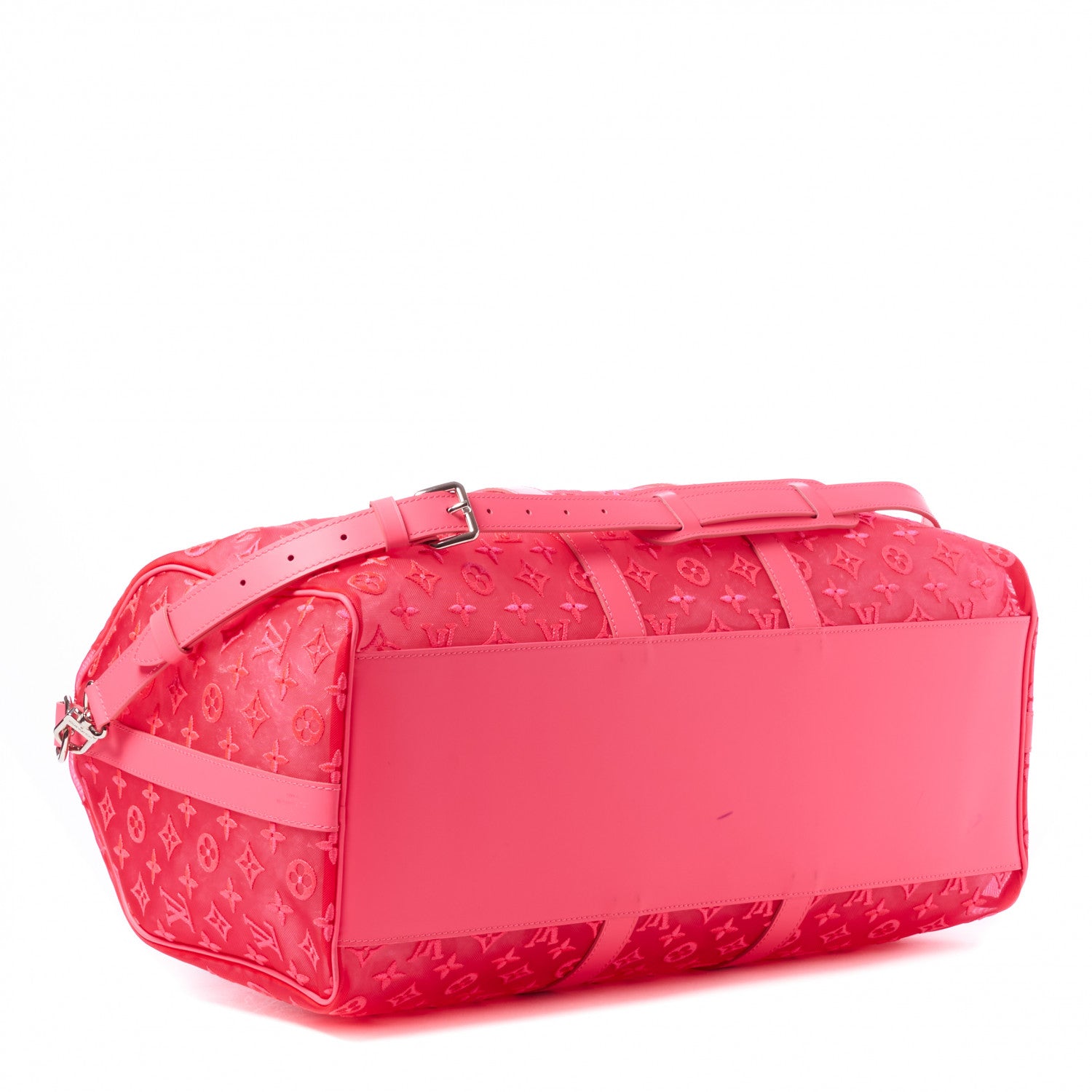 Louis Vuitton Monogram Fluo See Through Keepall Bandouliere 50 Rose 3 of 12