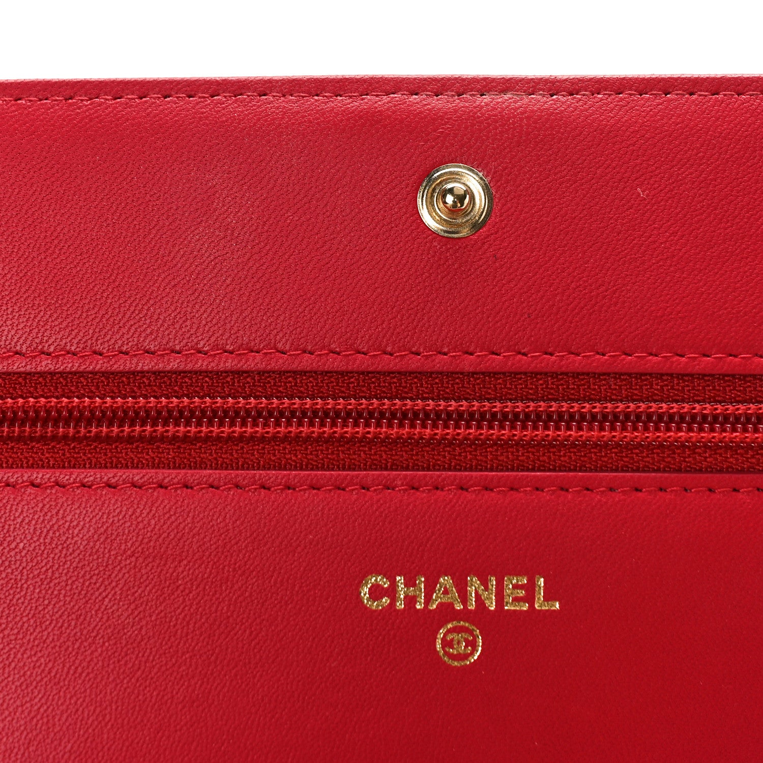 Chanel Lambskin Quilted Boy Wallet On Chain WOC Red 13 of 13