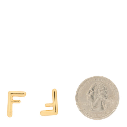 Fendi Metal FF Stud Earrings Gold 2 of 5
