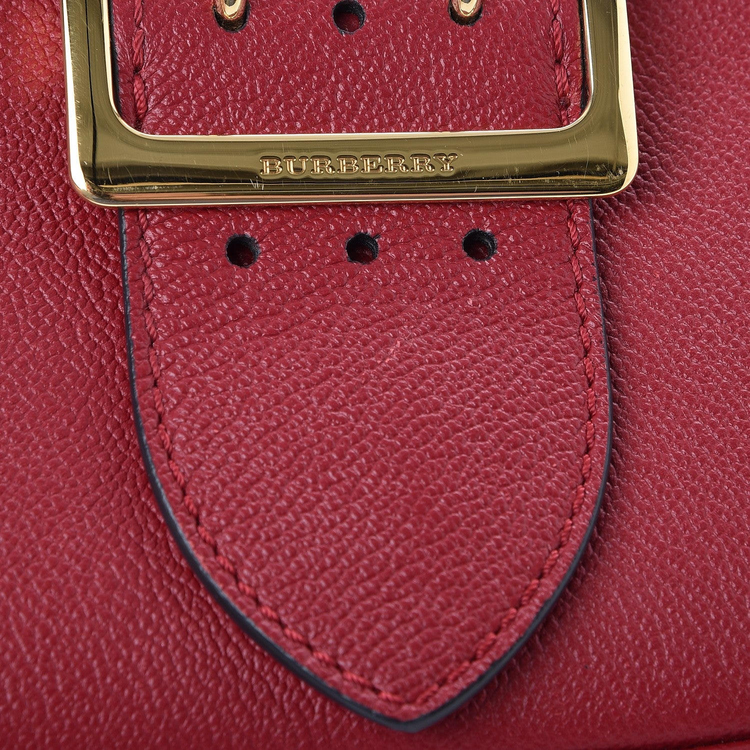 Burberry Soft Grain Calfskin Small Buckle Zip Bag Parade Red 11 of 12