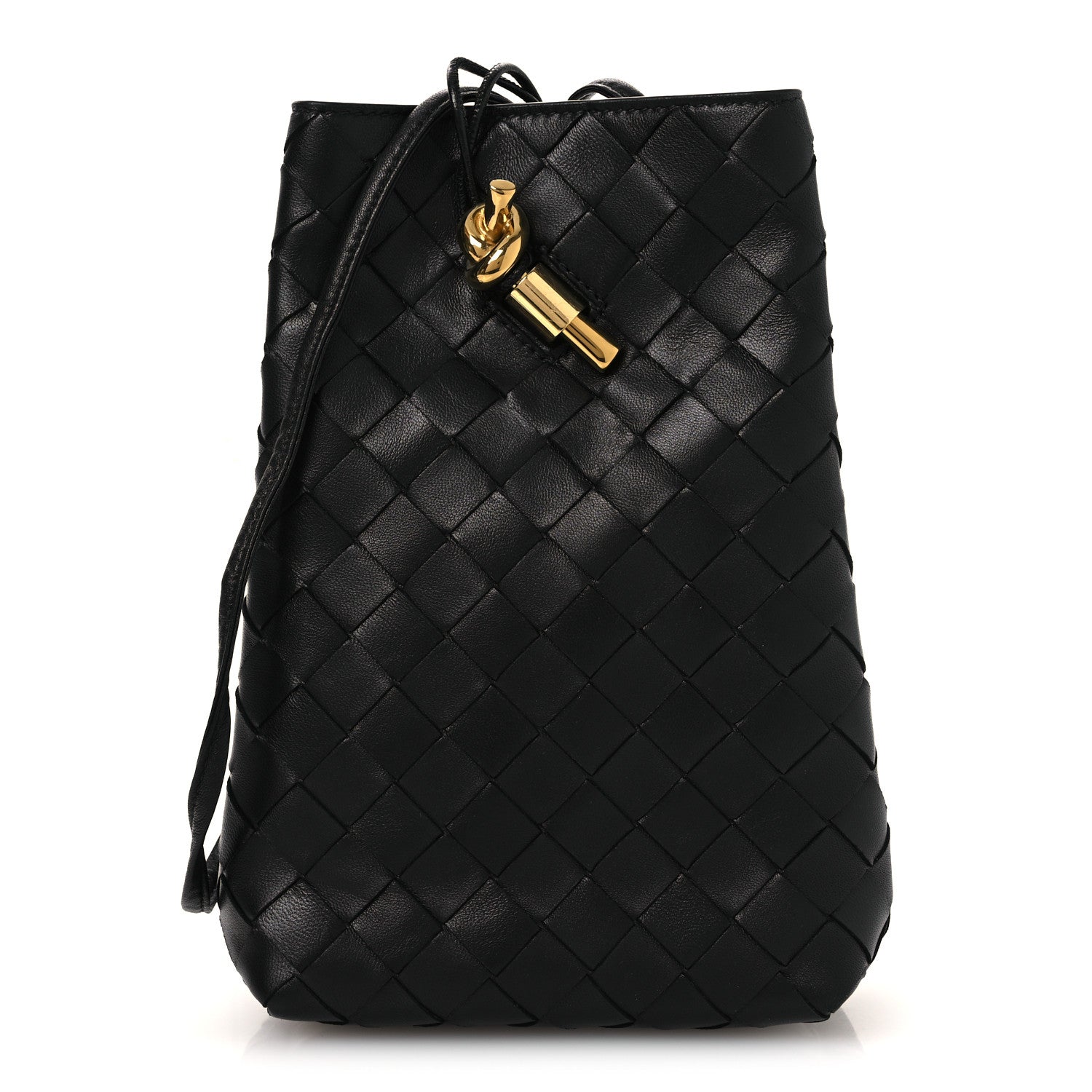 Bottega Veneta Nappa Intrecciato Andiamo Phone Pouch Black 1 of 10
