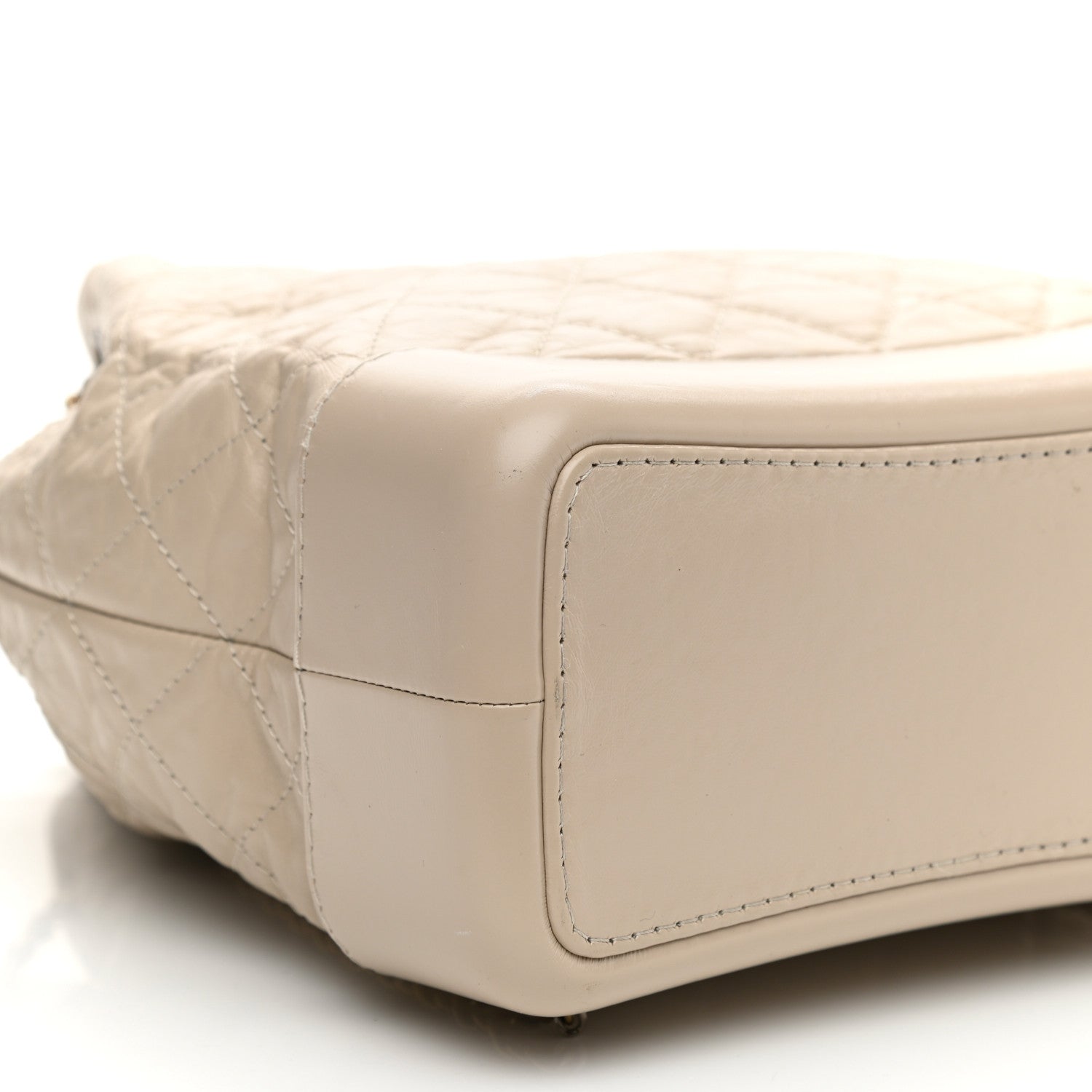 Chanel Aged Calfskin Quilted Gabrielle Backpack Beige 8 of 9