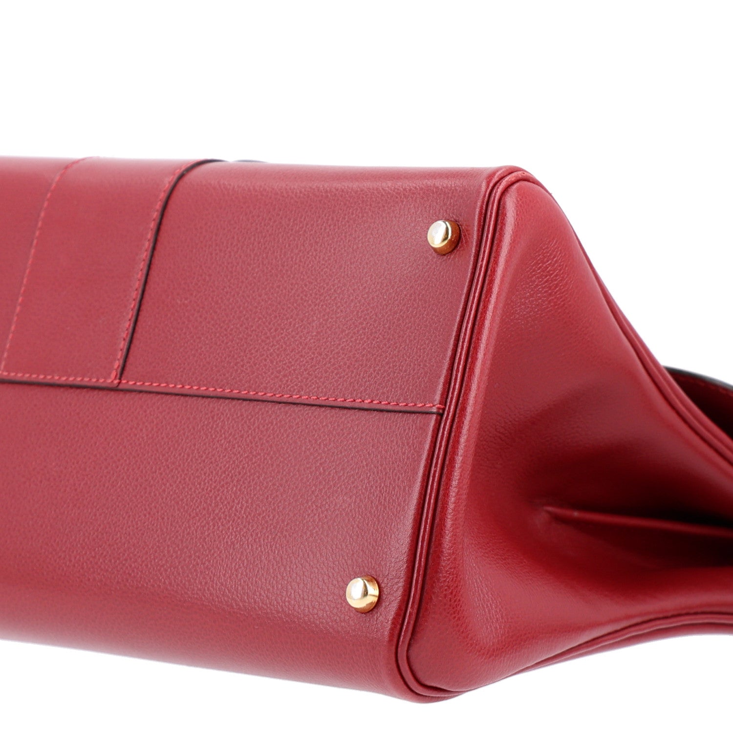 Delvaux Grained Calfskin MM Brillant Satchel Red 10 of 10