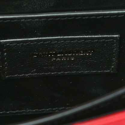 Saint Laurent Grain de Poudre Mini Classic Monogram Cassandra Top Handle Red 6 of 10