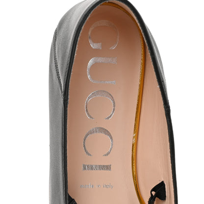 Gucci Nappa Lumiere Deva Horsebit Chain Embellished Flats 40.5 Black 7 of 11