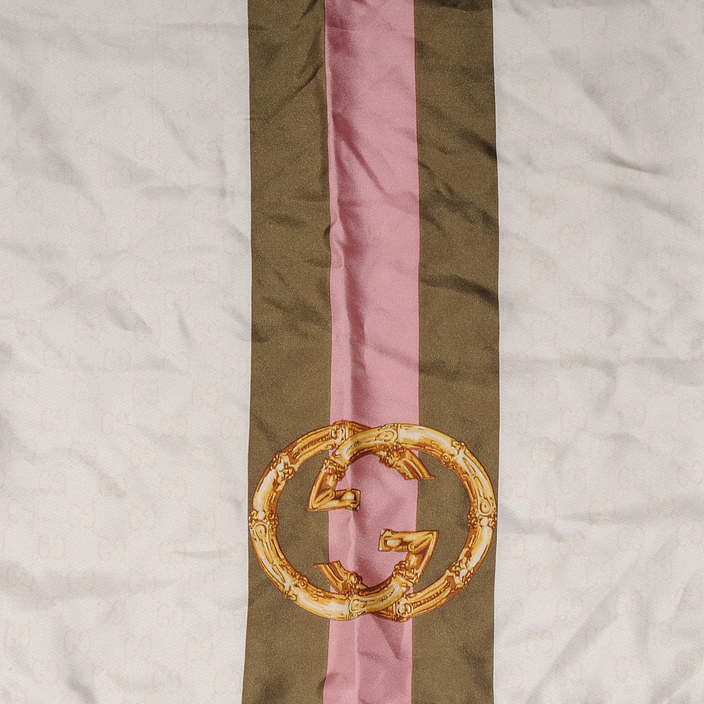 Silk Bamboo GG Web Print Scarf Ivory