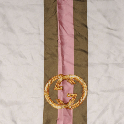 Gucci Silk Bamboo GG Web Print Scarf Ivory 1 of 4