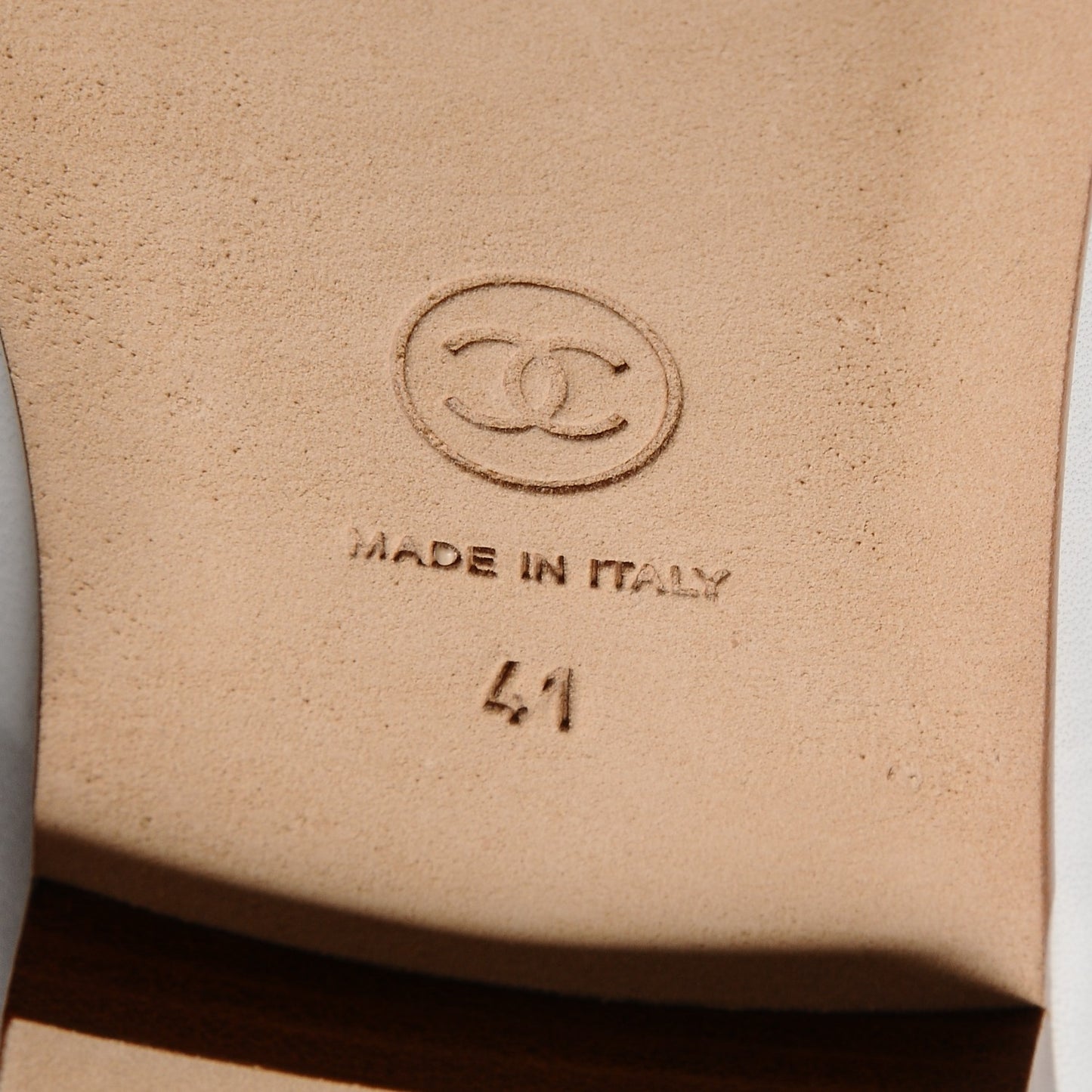 Lambskin Cap Toe CC Ballerina Flats 41 White Black
