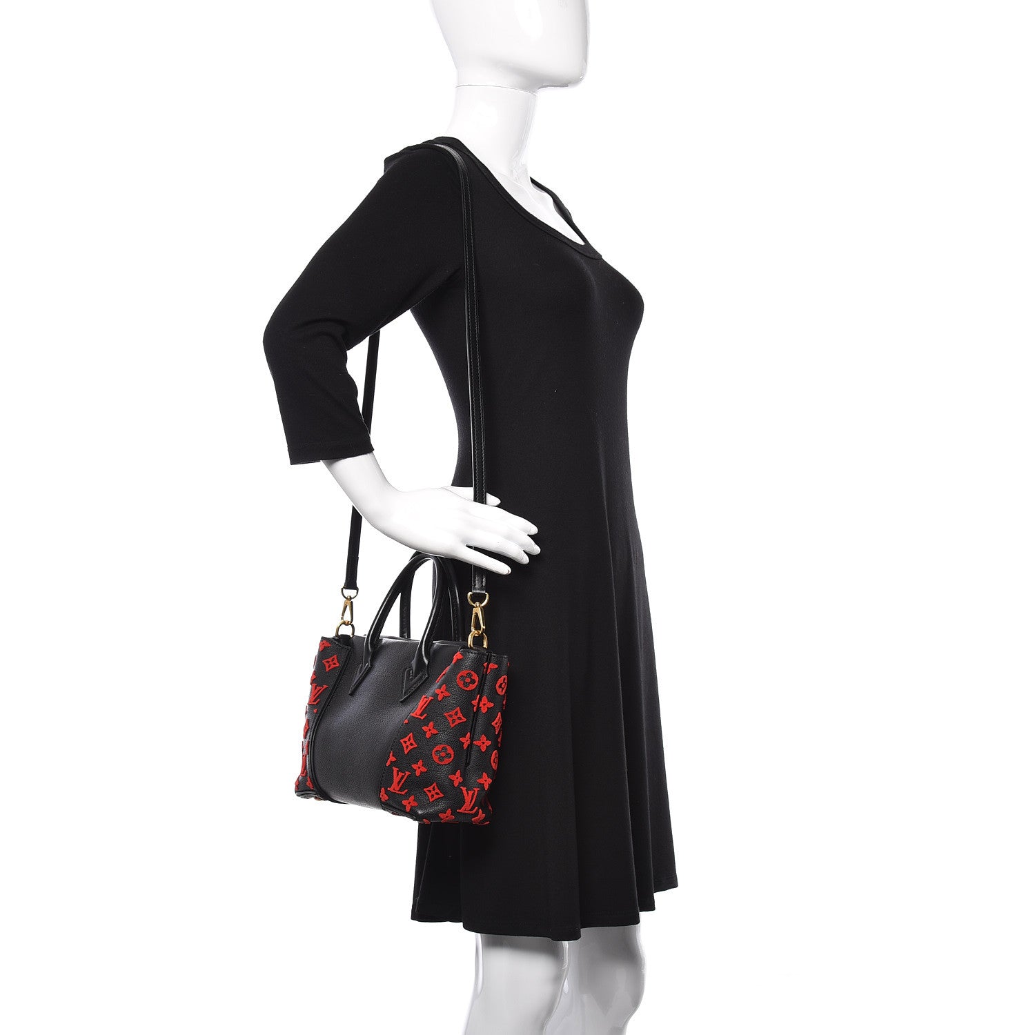 Louis Vuitton Veau Cachemire Tote W BB Black 2 of 10