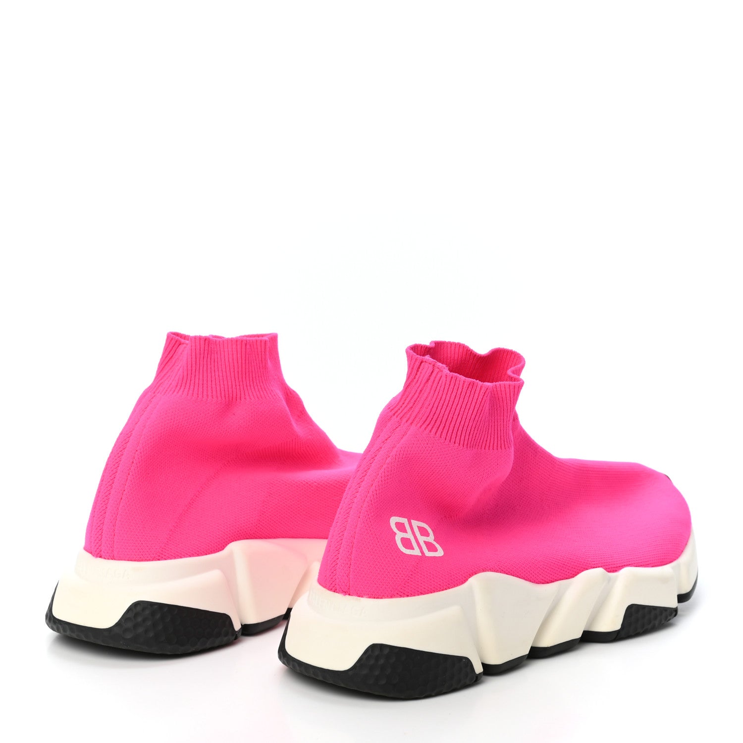 Balenciaga Nylon Knit Womens BB Speed Sneakers 37 Rose Fluo 4 of 8
