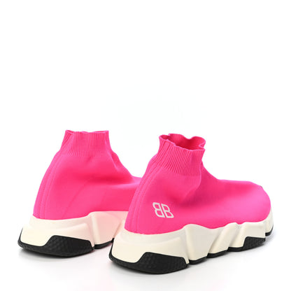 Balenciaga Nylon Knit Womens BB Speed Sneakers 37 Rose Fluo 4 of 8