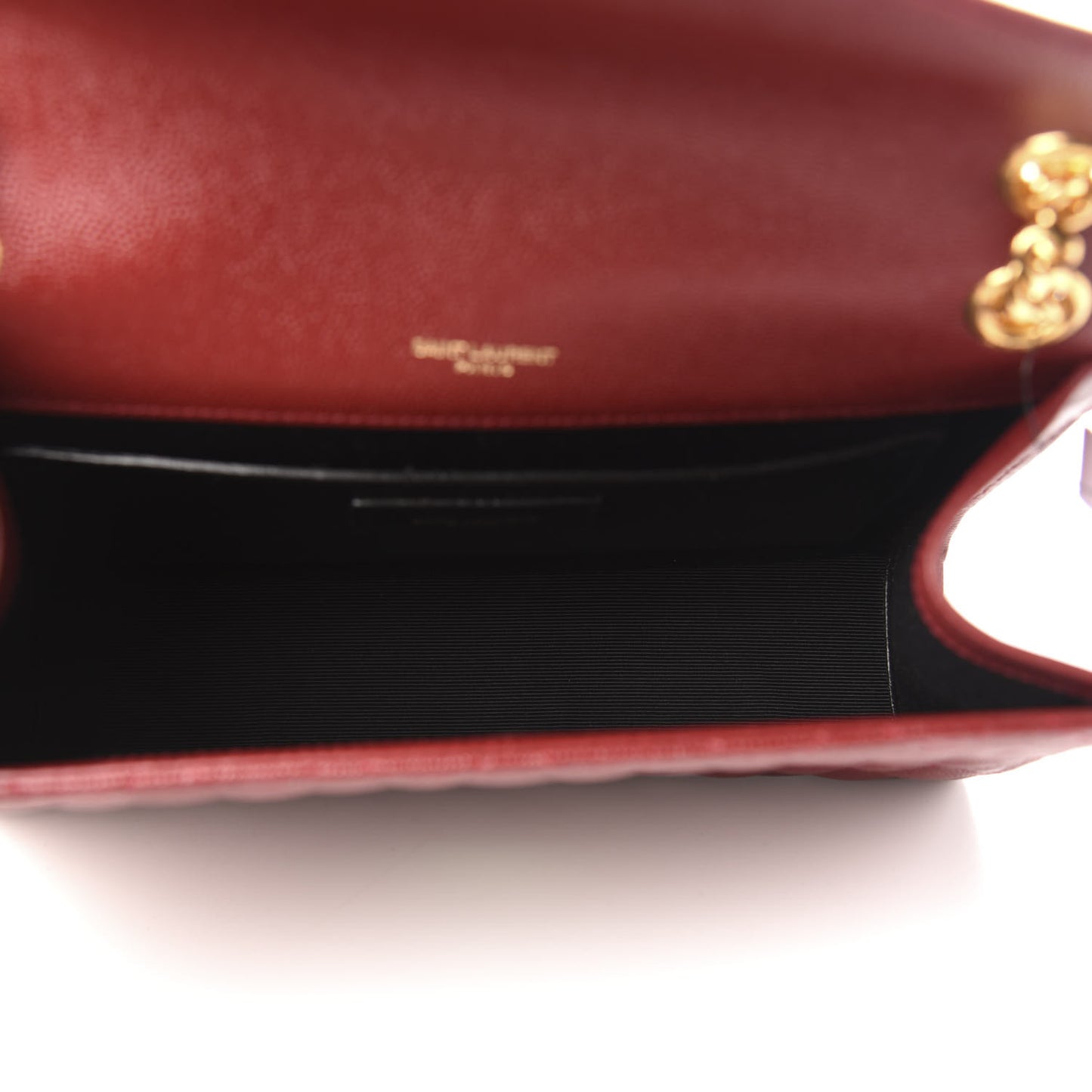 Grain De Poudre Textured Mixed Matelasse Triquilt Medium Monogram Satchel Oxblood