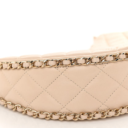Chanel Lambskin Quilted Small Hobo Bag Light Beige 9 of 11