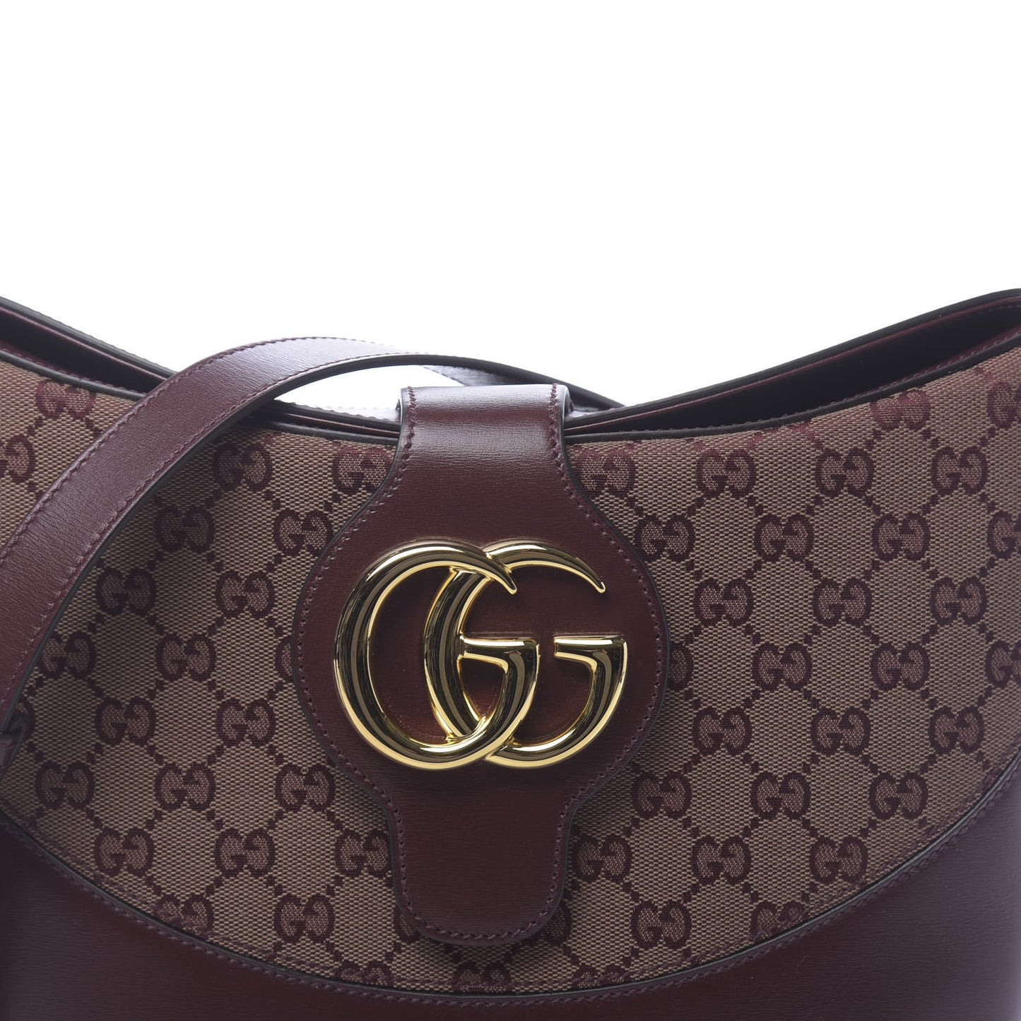 GG Monogram Calfskin Medium Arli Shoulder Bag Sahara Rubino Chardonnay