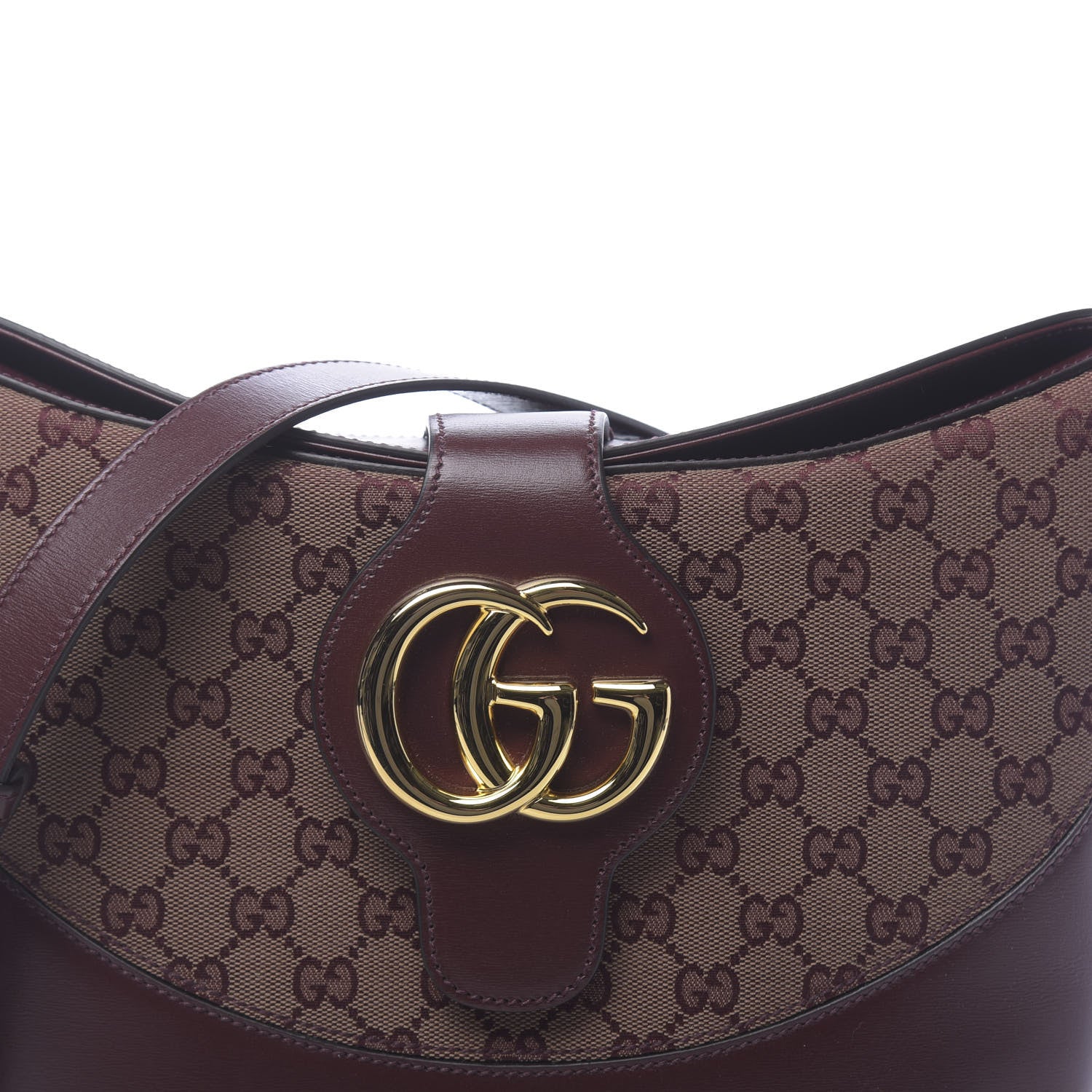 Gucci GG Monogram Calfskin Medium Arli Shoulder Bag Sahara Rubino Chardonnay 10 of 10