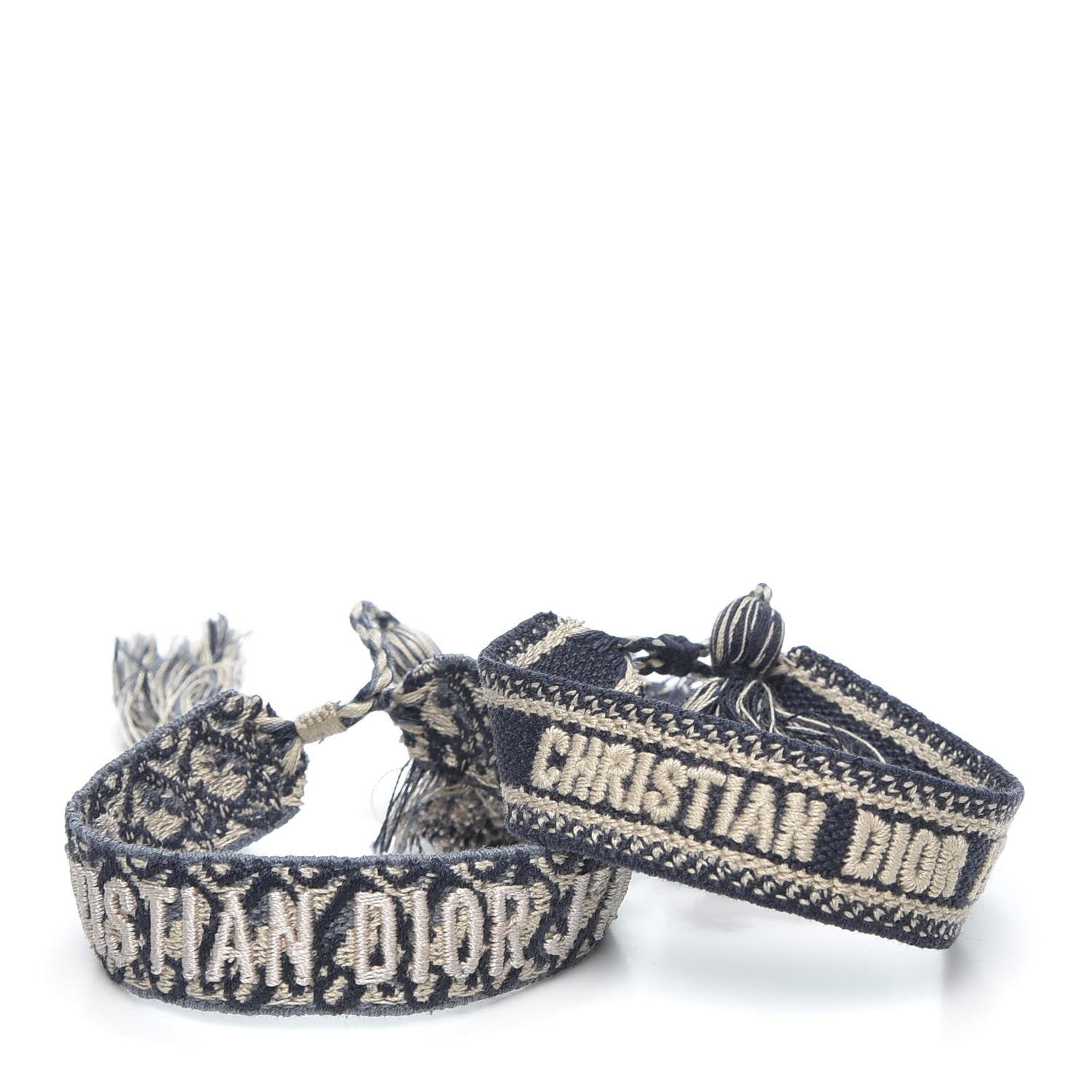 Christian Dior Woven Cotton J'Adior Friendship Bracelet Set Navy 1 of 4