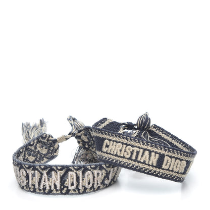 Christian Dior Woven Cotton J'Adior Friendship Bracelet Set Navy 1 of 4