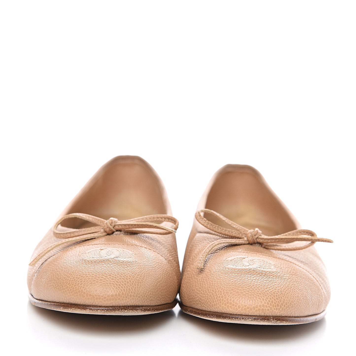Caviar CC Cap Toe Ballerina Flats 38 Beige