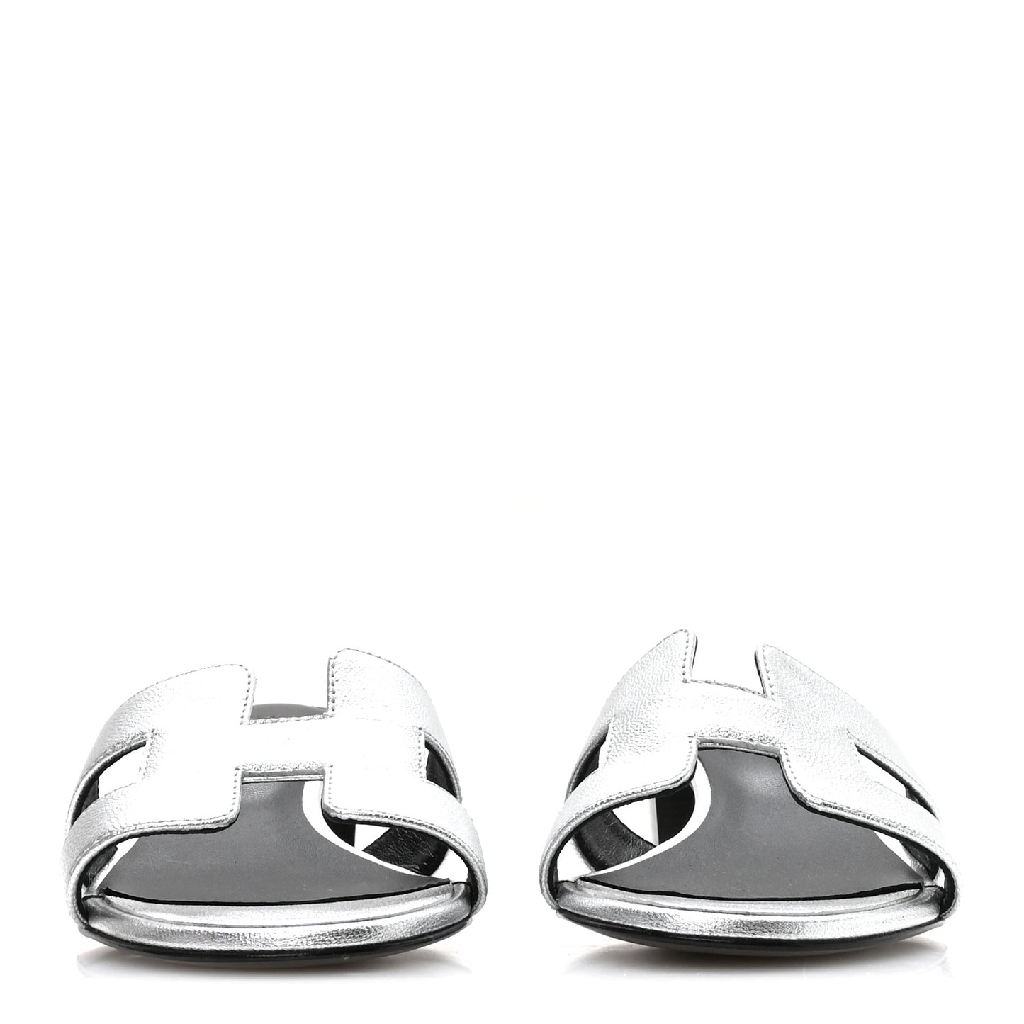 Metallic Goatskin Oasis Sandals 36.5 Gris Argente