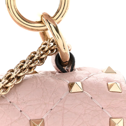 Valentino Garavani Craquele Nappa Medium Rockstud Spike Shoulder Bag Water Rose 17 of 18