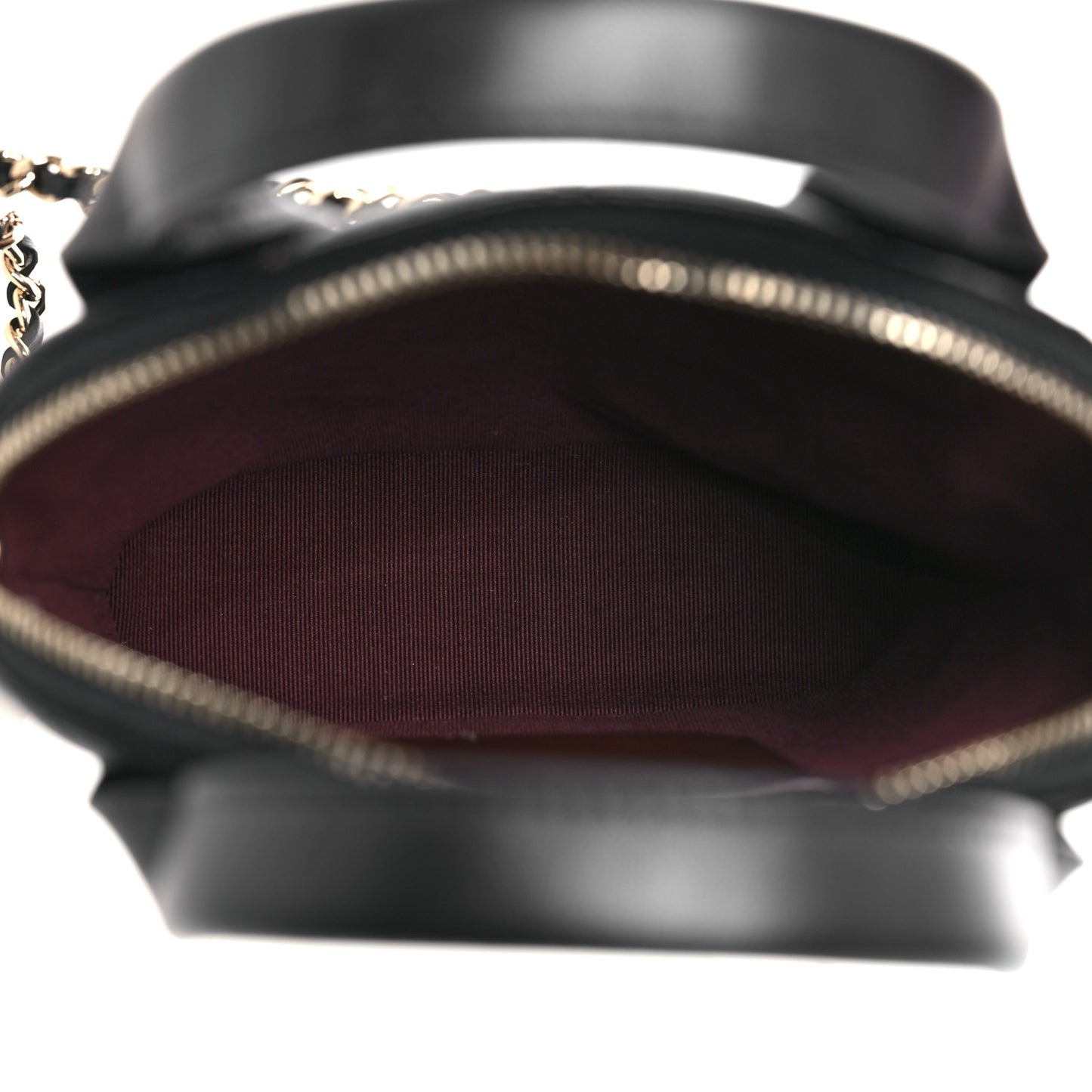 Caviar Quilted Top Handle Clutch With Chain Black