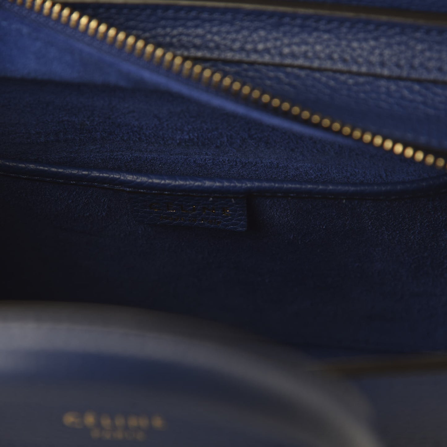 Drummed Calfskin Nano Luggage Indigo