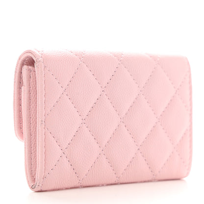 Chanel Caviar Quilted Crystal CC Flap Card Holder Pink 3 of 9