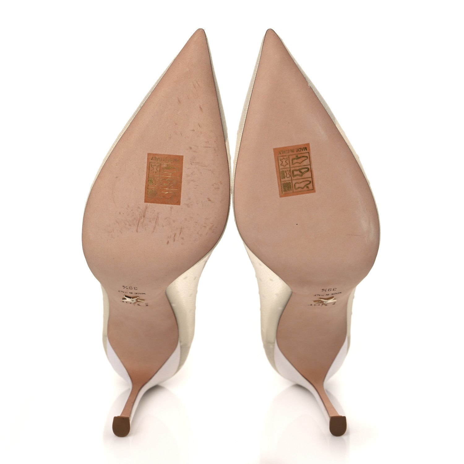 Christian Dior Mesh Plumetis Tulle D-Moi Pumps 39.5 White