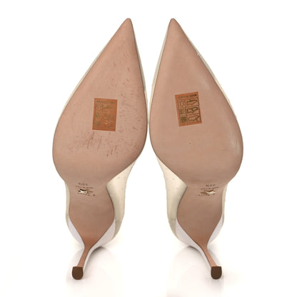 Christian Dior Mesh Plumetis Tulle D-Moi Pumps 39.5 White 6 of 9