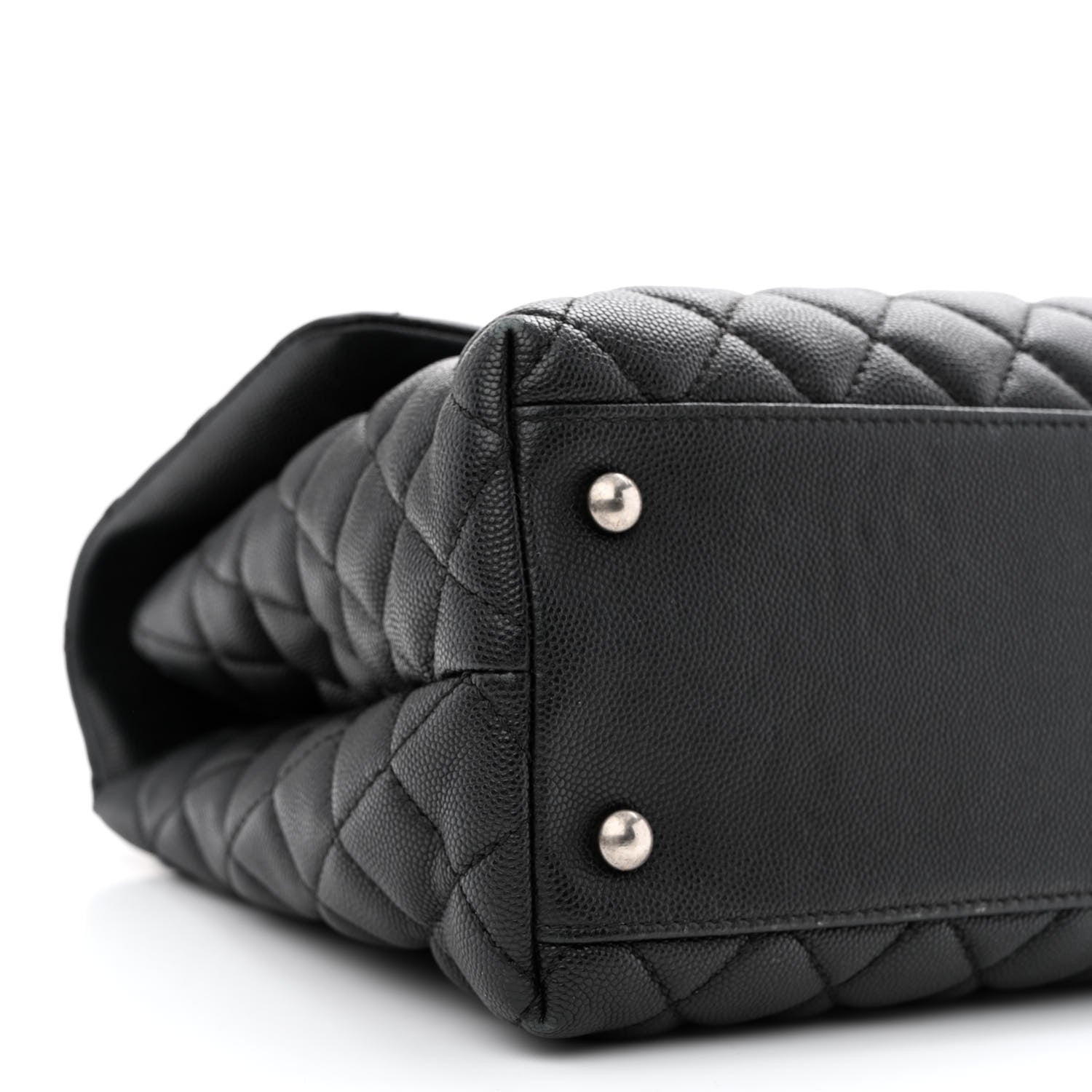 Chanel Caviar Lizard Quilted Medium Coco Handle Flap Black 9 of 11