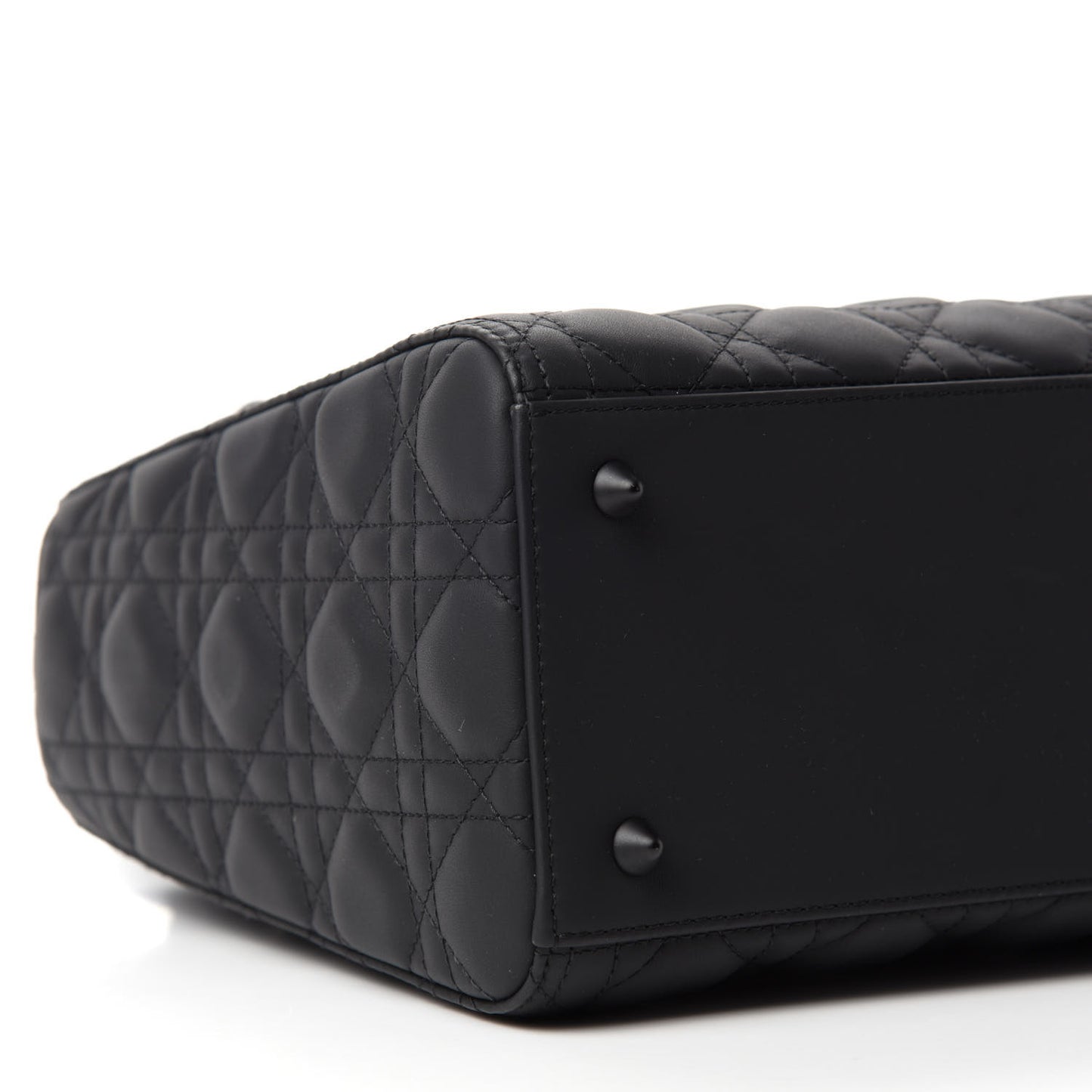 Ultra Matte Calfskin Cannage Medium Lady Dior Black