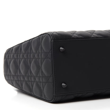 Christian Dior Ultra Matte Calfskin Cannage Medium Lady Dior Black 6 of 11