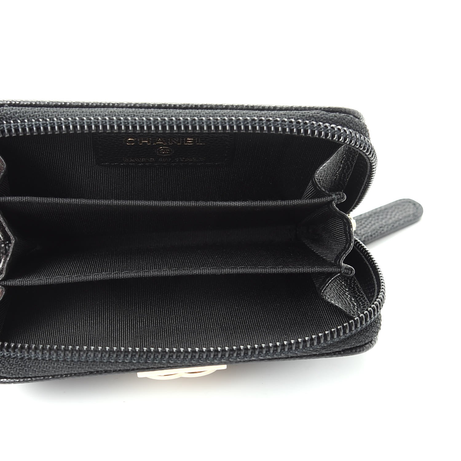 Chanel Caviar Quilted Boy Zip Around Coin Purse Wallet Black 5 of 8