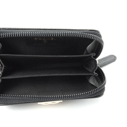Chanel Caviar Quilted Boy Zip Around Coin Purse Wallet Black 5 of 8