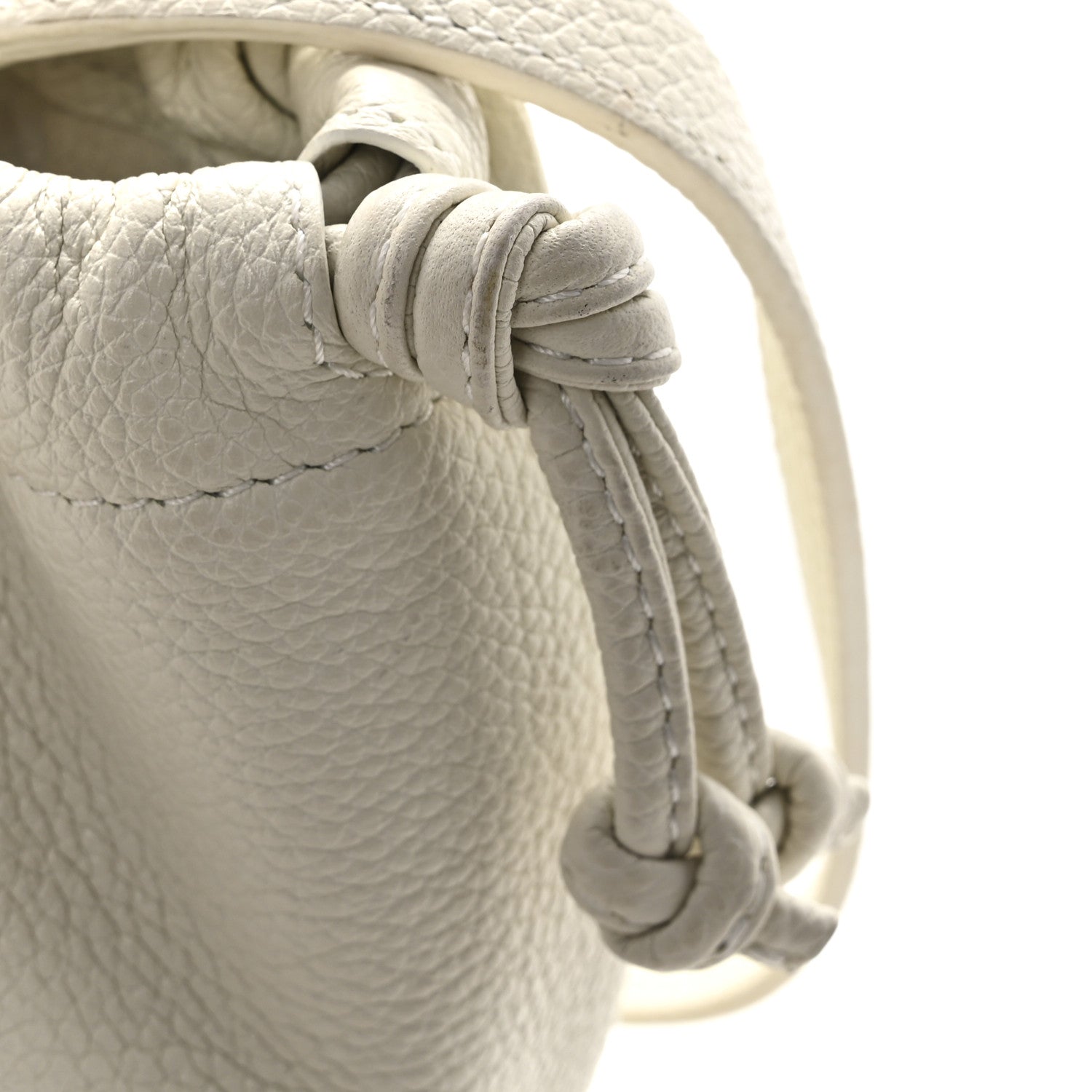 Celine Calfskin Cuir Small Triomphe Cabas Drawstring White 13 of 14