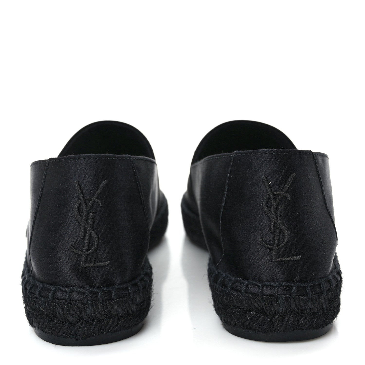 Saint Laurent Crepe Satin Elba Espadrilles 38.5 Black 5 of 9