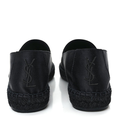 Saint Laurent Crepe Satin Elba Espadrilles 38.5 Black 5 of 9
