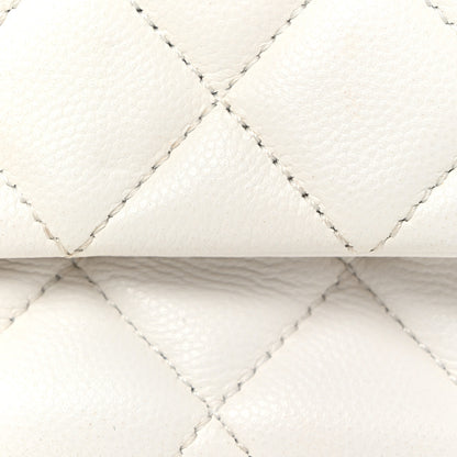Chanel Caviar Quilted Small Top Handle Flap With Chain Black White 11 of 11