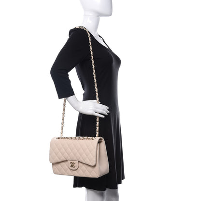 Chanel Caviar Quilted Jumbo Double Flap Beige Clair 2 of 10