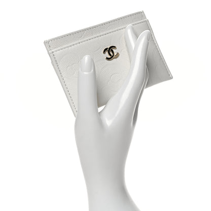 Chanel Caviar Camellia Embossed Card Holder White 2 of 10