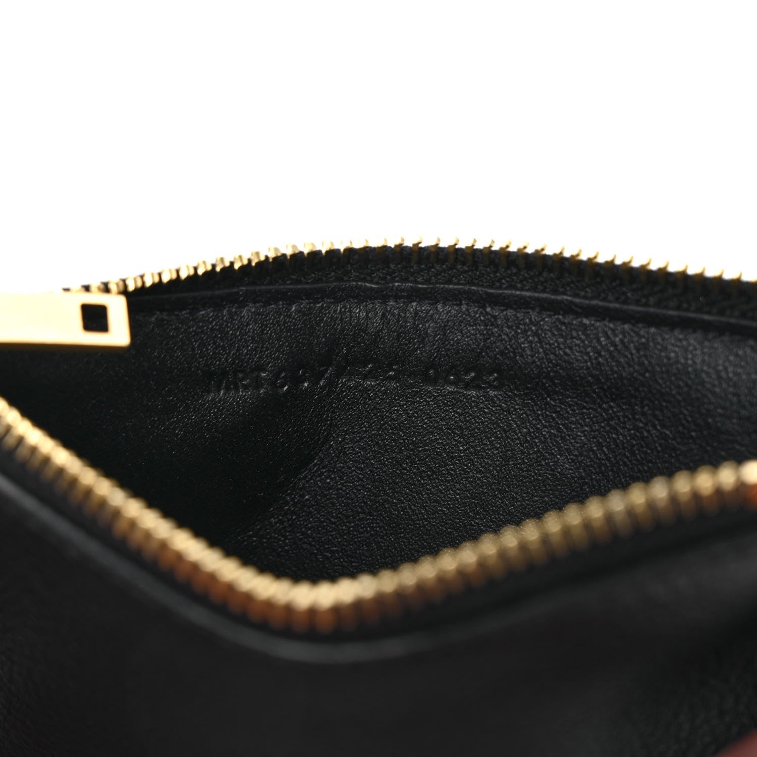 Saint Laurent Grained Calfskin Monogram 5 Fragments Zip Pouch Card Holder Black 7 of 7