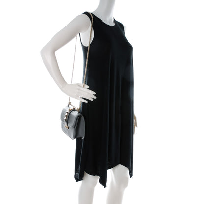 Valentino Garavani Vitello Small Glam Lock Rockstud Flap Gray 2 of 7