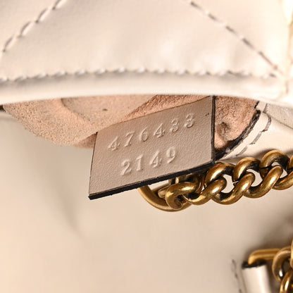 Gucci Calfskin Matelasse Super Mini GG Marmont Shoulder Bag White 7 of 11