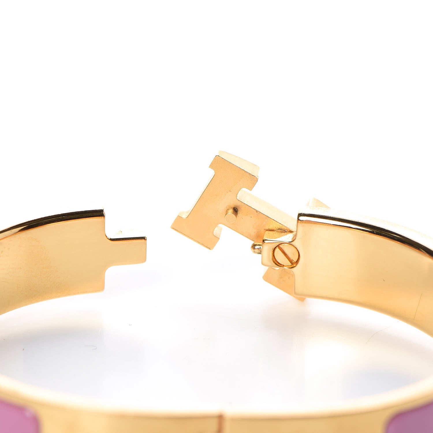 Hermes Enamel Narrow Clic Clac H Bracelet PM Rose Azalee 5 of 9