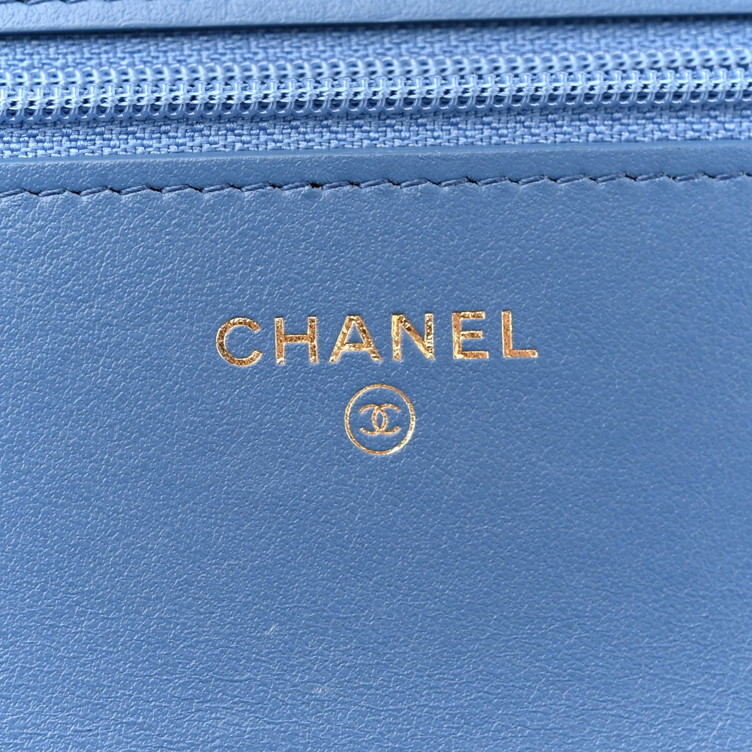 Chanel Denim Quilted Chanel 19 Wallet On Chain WOC Blue 6 of 12