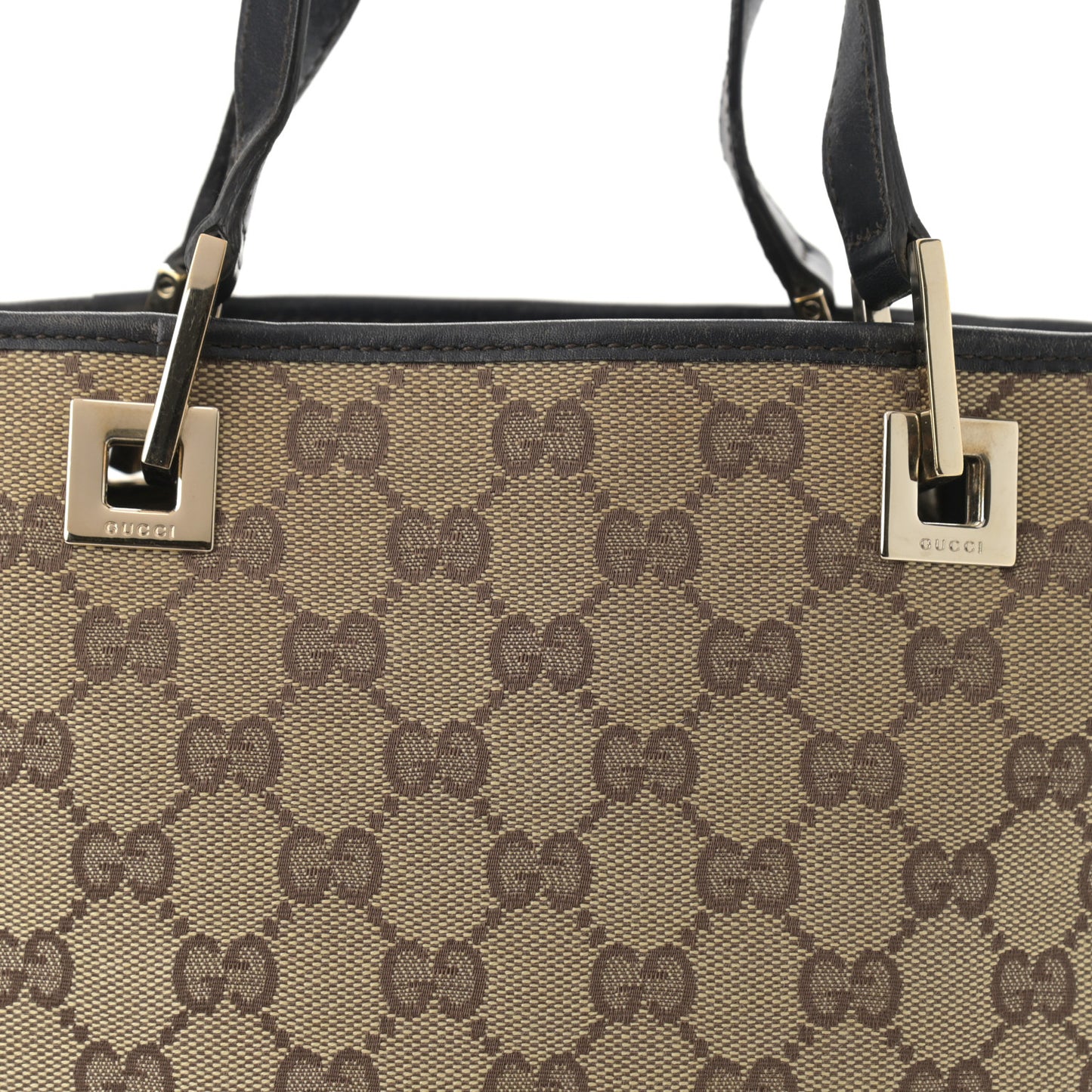 Monogram Small Bucket Tote Beige Dark Brown
