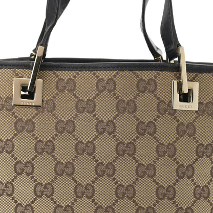 Gucci Monogram Small Bucket Tote Beige Dark Brown 7 of 12